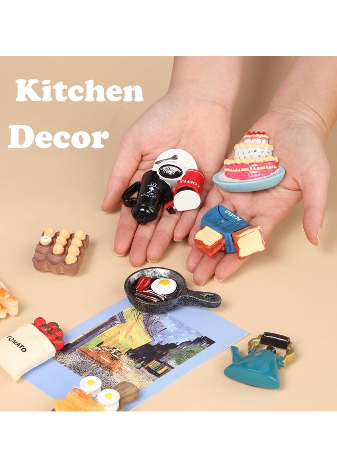 12pcs مغناطيس الطعام للمغناطيس الثلاجة لطيف ثلاثية الأبعاد مغناطيس الثلاجة ، والراتنج كرتون الطهي ملصقات مغناطيسية للمطبخ ، والمكاتب ، والوحة البيضاء والديكور المنزلي - Image 2