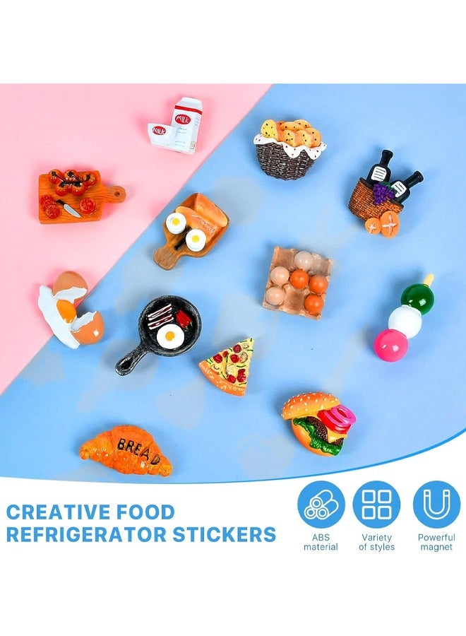 12pcs مغناطيس الطعام للمغناطيس الثلاجة لطيف ثلاثية الأبعاد مغناطيس الثلاجة ، والراتنج كرتون الطهي ملصقات مغناطيسية للمطبخ ، والمكاتب ، والوحة البيضاء والديكور المنزلي - Image 5