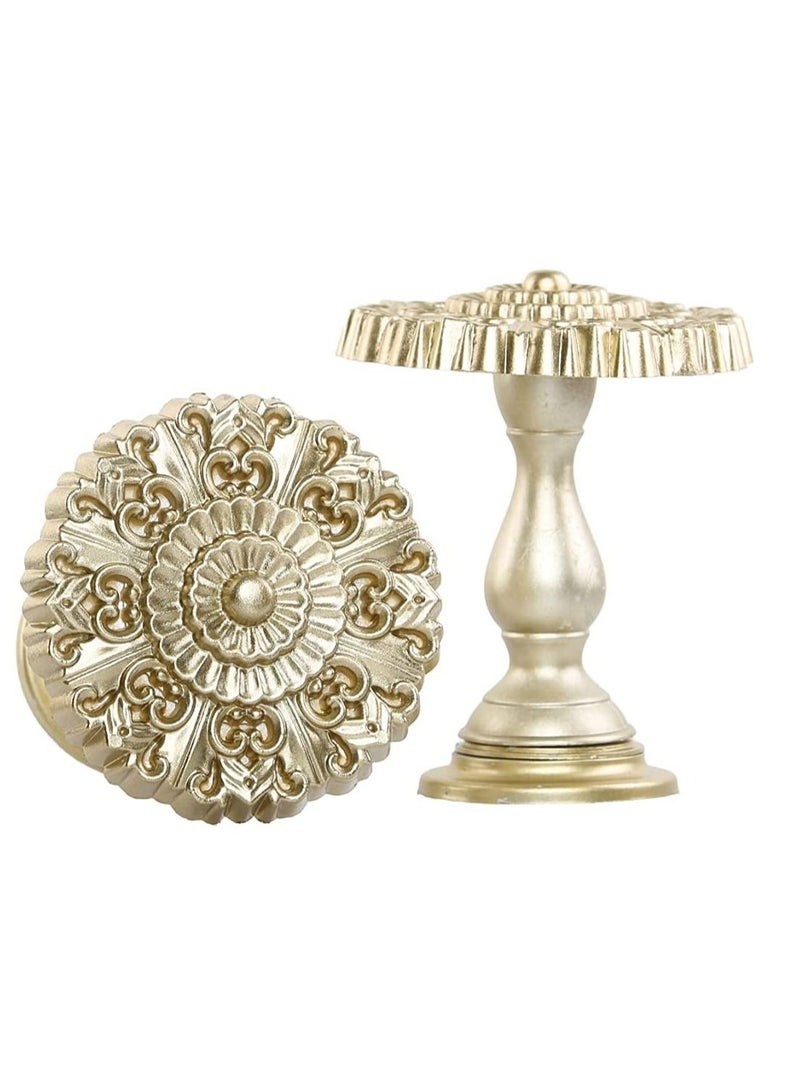 IDT 1 Pair Curtain Holdbacks Window Tie Backs Holders For Bedroom Wall Office Decor Home Sheer Blackout Drapes Blind Curtains Decorations Accessories Buckle Hooks Golden Colour - Image 2