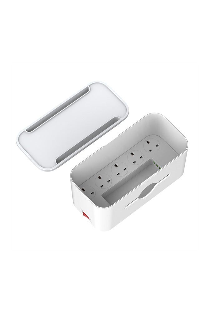 ريبنيو شريط طاقة SN5311 مع مساحة تخزين - 5 منافذ تيار متردد، 3 منافذ USB (15.5 واط)، منظم كابلات، حماية من الحمل الزائد، سلك بطول 2 متر، غلاف مقاوم للحريق - خيارات قابس الولايات المتحدة/المملكة المتحدة/الاتحاد الأوروبي - Image 2