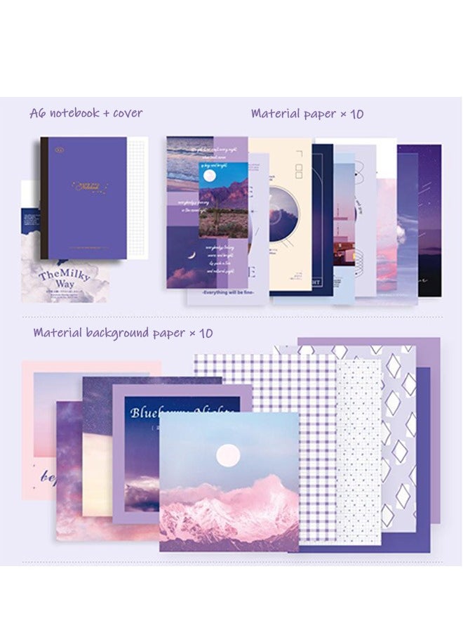155-piece Gift Box A6 Notebook Poster cover Notepad Background Paper Daily Sticker PET Sticker Paper Photo Frame Card Grace Gift（Purple） - pzsku/ZD3350213FD89CA09454BZ/45/_/1730133918/e236cad8-ec3a-4129-bbcc-27bf6da5dc8b