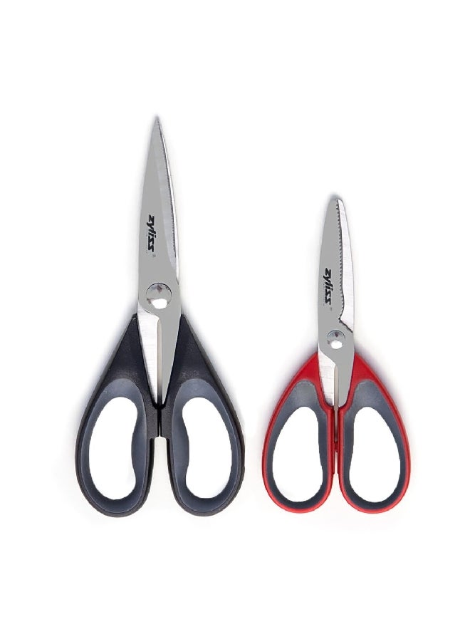 zyliss 2-Piece Stainless Steel Multi-Purpose Scissor and Shear Set Multicolor 1.18 x 3.54 x 8.86 Inch E910048U  - Image 1