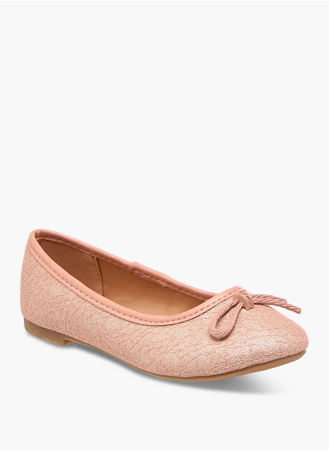 فلورا بيلا من شو إكسبرس Girls Bow Accent Slip-On Ballerina Shoes