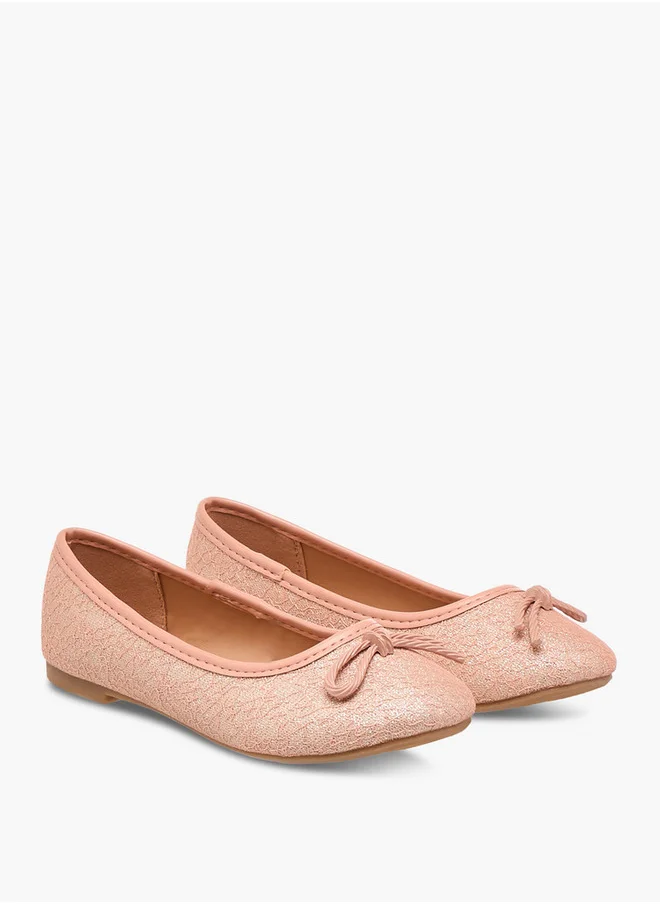 فلورا بيلا من شو إكسبرس Girls Bow Accent Slip-On Ballerina Shoes