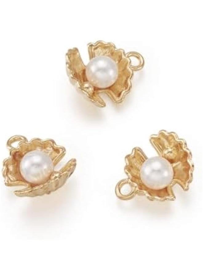 FYLX Lot of 100 Seashell Pearl Charms: Shell Pendants featuring Imitation Pearls for Crafting and Fashion Embellishment  - Image 1
