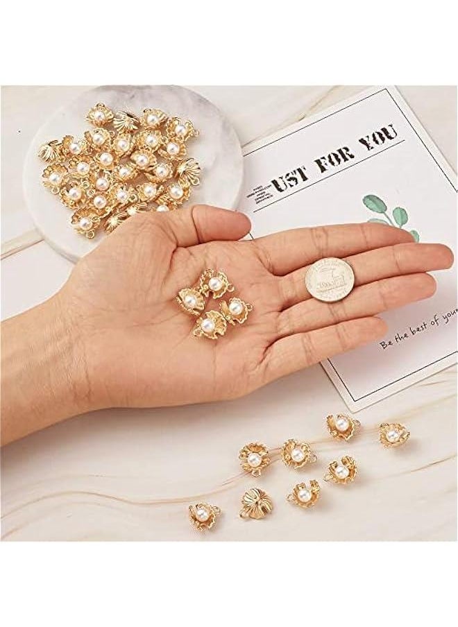 FYLX Lot of 100 Seashell Pearl Charms: Shell Pendants featuring Imitation Pearls for Crafting and Fashion Embellishment  - Image 5
