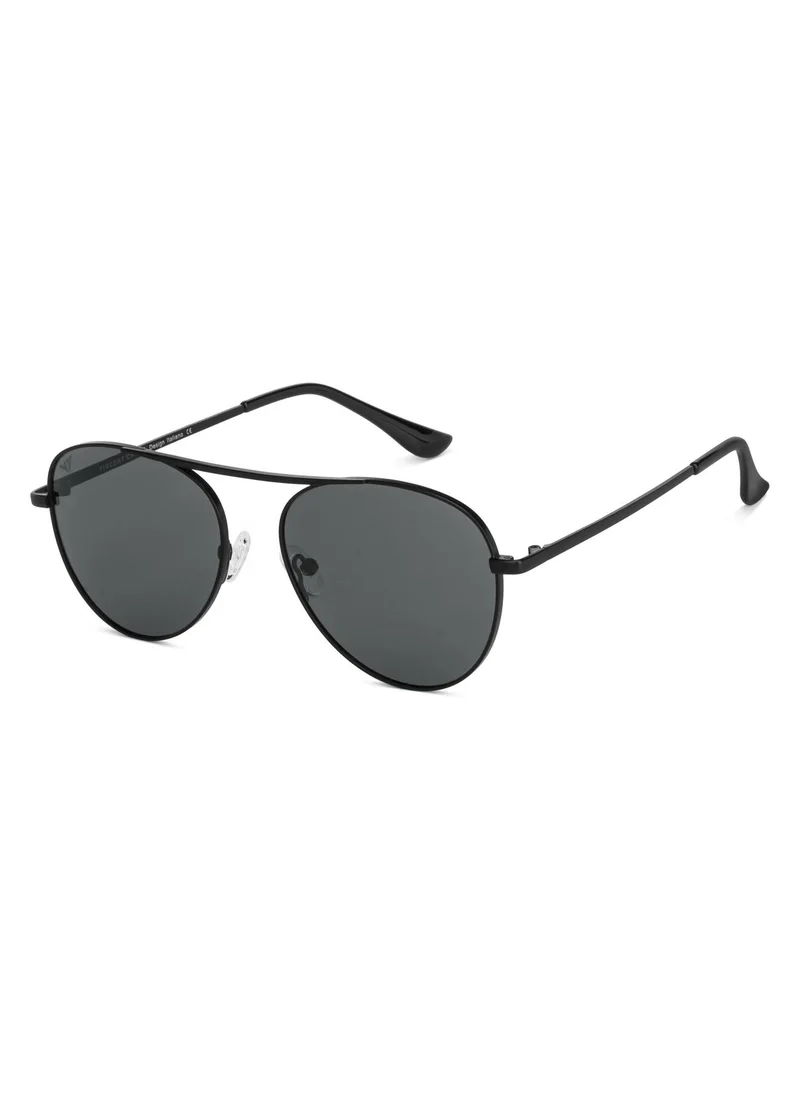 فينسينت تشيس Vincent Chase By Lenskart | Black Grey Full Rim Pilot Branded Latest and Stylish Sunglasses | Polarized and 100% UV Protected | Men & Women | Medium | VC S14076