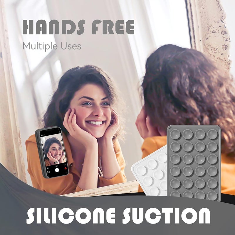 INEFABLE حافظة هاتف شفط، ملصق شفط للهاتف، حافظة هاتف شفط سيليكون لملحقات الهاتف بدون استخدام اليدين، ملحق فيديو للهاتف (رمادي فاتح - عبوة من 1) - Image 5