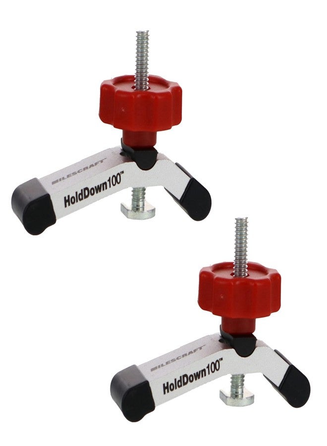 Milescraft 4035 Hold Down 100 2 Pack T-Track Mini Hold Down Clamp. 3-1/8" L x 5/8" W, Anodized Heavy Duty T Track Clamps for Woodworking - Image 1