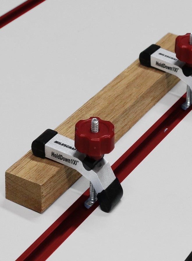 Milescraft 4035 Hold Down 100 2 Pack T-Track Mini Hold Down Clamp. 3-1/8" L x 5/8" W, Anodized Heavy Duty T Track Clamps for Woodworking - Image 2