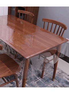 Generic Clear Vinyl Tablecloth Protector Waterproof/Oil-Proof Plastic Square Transparent Sheet Table Cover 80x150cm  - Image 2