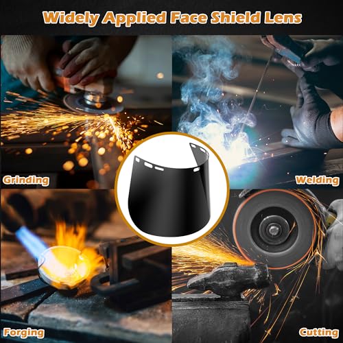 Feekoon 1 Pack Face Shield Replacement Lens, 15.5'' x 8'' Tinted Full Face Shield Compatible with Hobart 770580, Protective Safety Visor Replacement for Welding, Grinding, DIY, Cosplay Helmet - Image 4