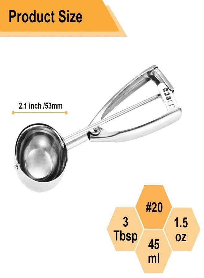 Fayomir Cookie Scoop 3 Tbsp, Size #20, 3 Tablespoon Cookie Scoop for Baking, Ice Cream Scoop With Trigger, 18/8 Stainless Steel, For Cookies, Cupcake, Muffin, Ice Cream, Meatball - Image 2