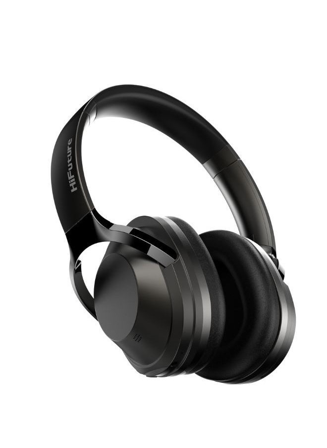 HiFuture Tour Pro Hybrid Over-Ear Bluetooth Headphones, Active Noise Canceling, 25Hrs Playtime, Black  - Image 1