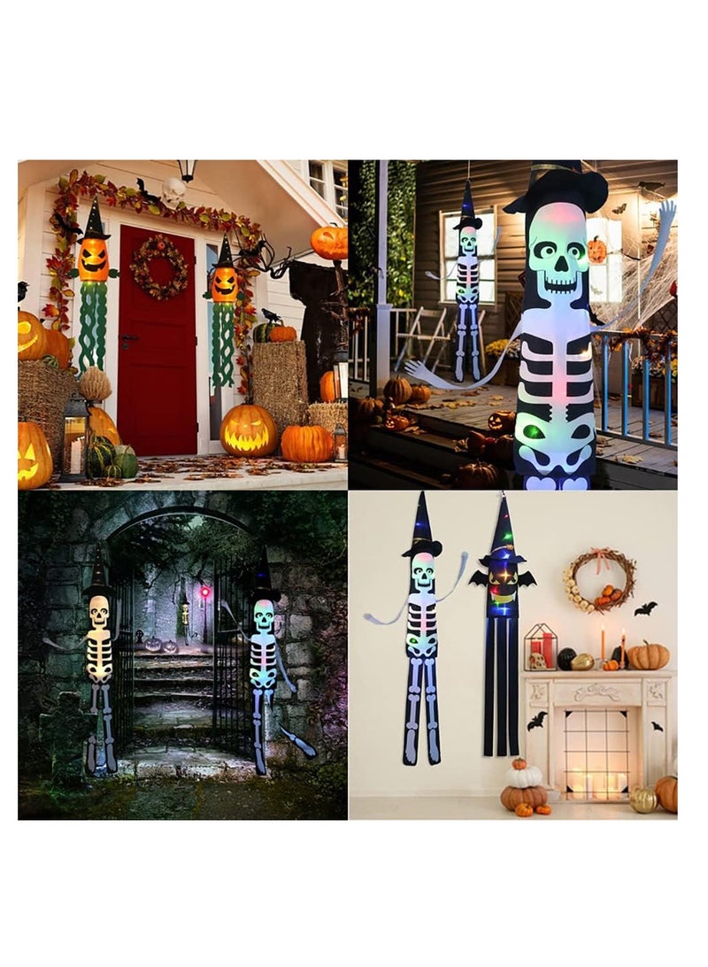  CityRiya-Long أضواء الهالوين، أضواء زينة الهالوين في الهواء الطلق، مجموعة من قطعتين من أضواء هيكل عظمي شبح الخفافيش تعمل بالبطارية، لتزيين حفلات الهالوين في الهواء الطلق (الخفافيش) - Image 4