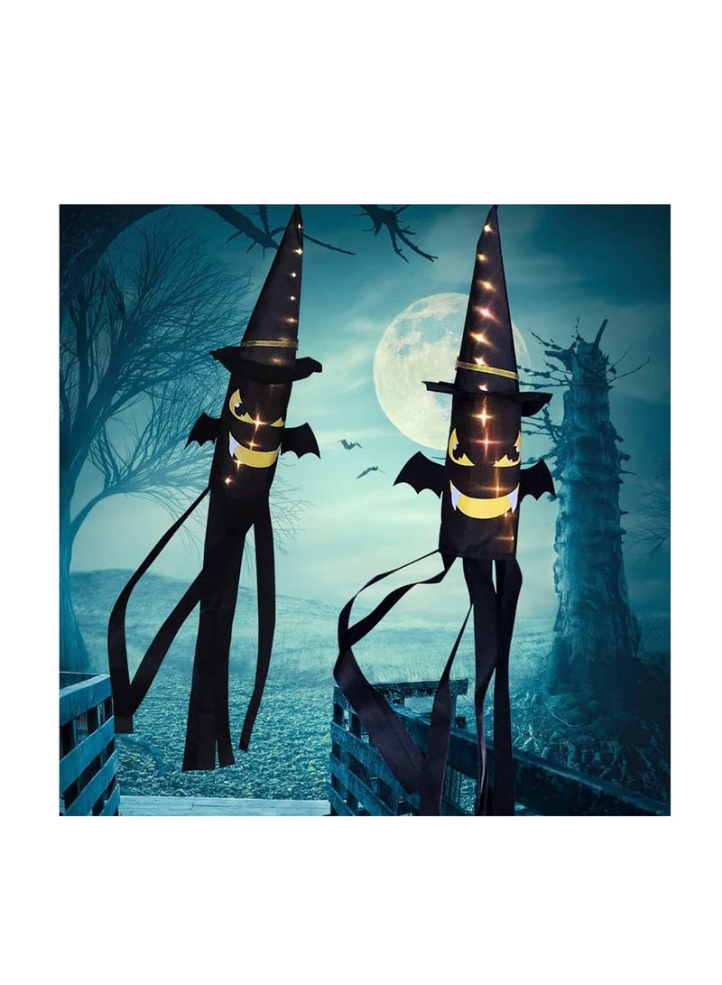  CityRiya-Long أضواء الهالوين، أضواء زينة الهالوين في الهواء الطلق، مجموعة من قطعتين من أضواء هيكل عظمي شبح الخفافيش تعمل بالبطارية، لتزيين حفلات الهالوين في الهواء الطلق (الخفافيش) - Image 1