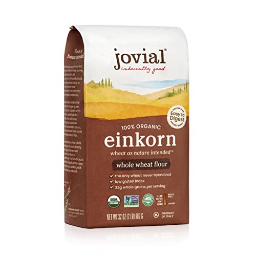 Jovial Organic Einkorn Whole Wheat Flour - Bread Baking Flour for Sourdough, High Protein, Non-GMO, Organic Pizza & Pasta Flour, European Italian Flour, Glyphosate Free - 32 Oz - Image 1