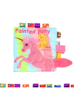 Generic JJOVCE Baby Tear Cloth Book Animal Embroidery Label Three-dimensional Cloth Book Baby Educational Toy Book With BB-Color:Unicorn Cloth Book  - Image 1