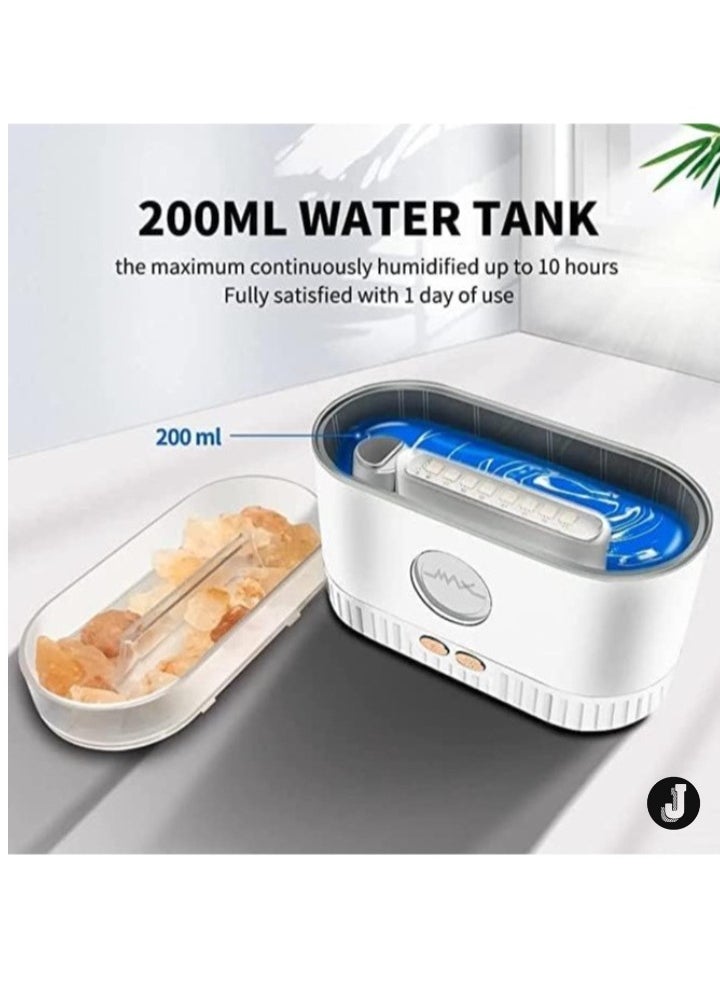 JAJEEK جهاز توزيع الزيوت العطرية بمصباح الملح الجديد - مصابيح LED ملونة 7 ألوان مرطب بالموجات فوق الصوتية وموزع للعلاج بالروائح (200 مل) - Image 3