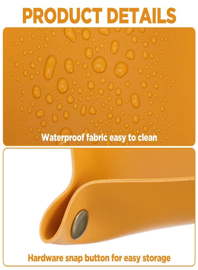 Pafeooui 12 Pcs PU Leather Valet Tray, Foldable Catchall Organizer with Snap Buttons, Double Sided Key Tray for Entryway, Desk, Travel, Phone, Keys, Jewelry - 12 Colors - Image 3