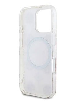 GUESS iPhone 16 Pro Max Magsafe Case IML 4G Design Hard Back Cover With Peony / Comfortable and Secure Grip / Easy Snap-On / Accurate Cutouts - Pink  - Image 5