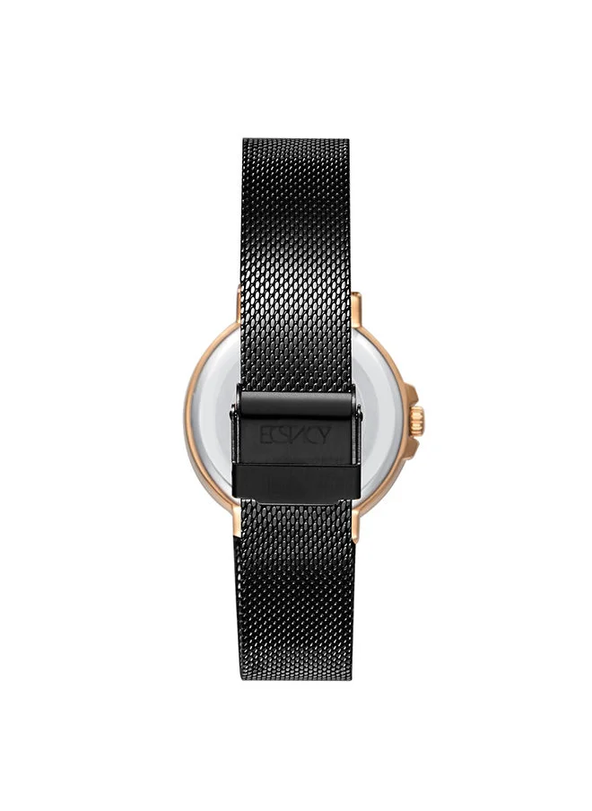 إكستاسي ECSTACY Women's Multi Function  Black Sunray  Dial Watch - E23603-KMBB