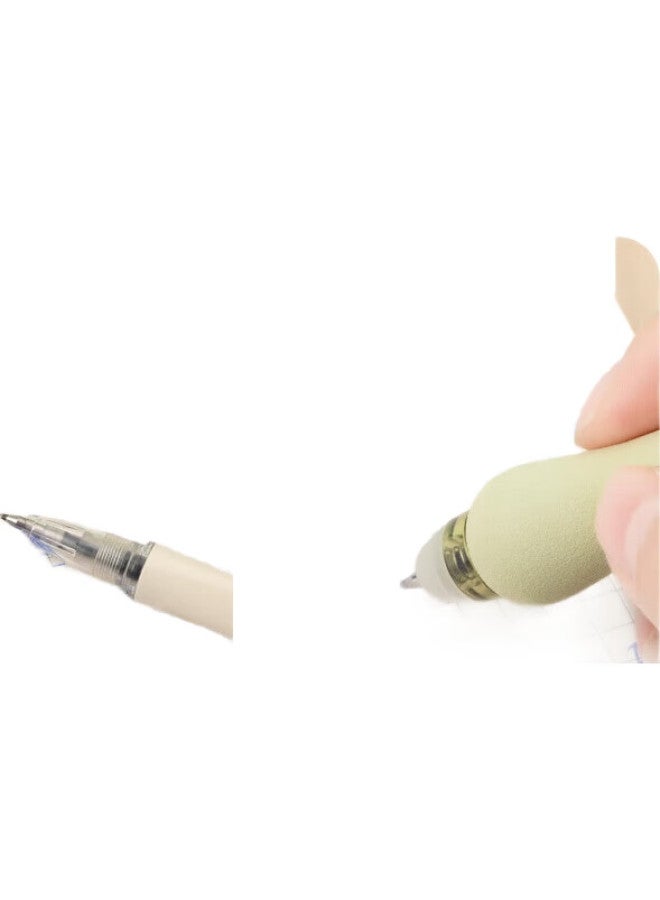 Lopet Blue Erasable Pen, Crystal Blue Erasable Gel Pen, Retractable Water-Based Pen, 0.5Mm, For Third-Grade Elementary School Students, Erasable Pen, Thermal Signature Pen, 4 Pcs, Lt-1607 [Xiongmao Huahua] - Image 2