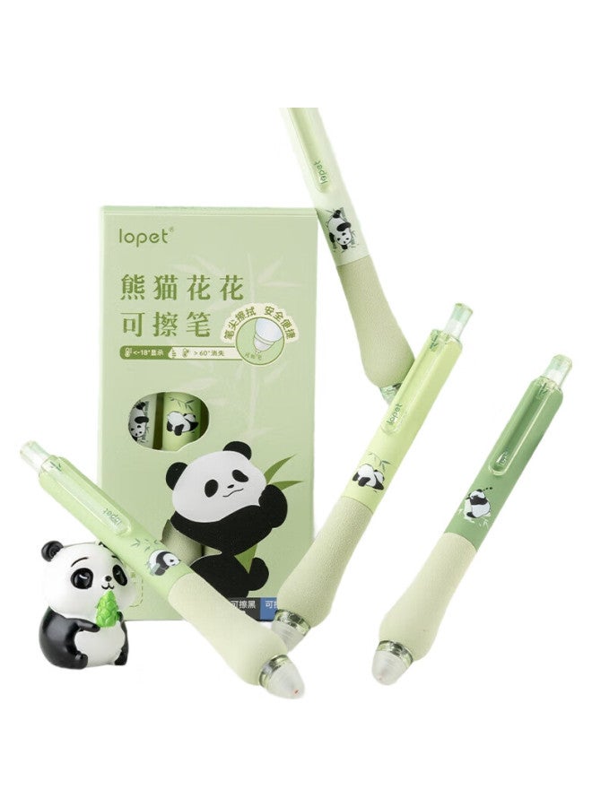 Lopet Blue Erasable Pen, Crystal Blue Erasable Gel Pen, Retractable Water-Based Pen, 0.5Mm, For Third-Grade Elementary School Students, Erasable Pen, Thermal Signature Pen, 4 Pcs, Lt-1607 [Xiongmao Huahua] - Image 3