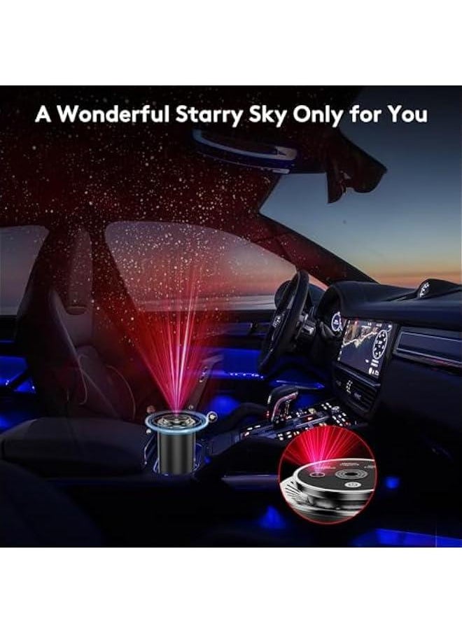 Rechargeable Car Air Freshener Diffuser with Ambient Light and Starlight Projector, Automatic On/Off, Adjustable Fragrance Concentration - 50ml Fragrance Included