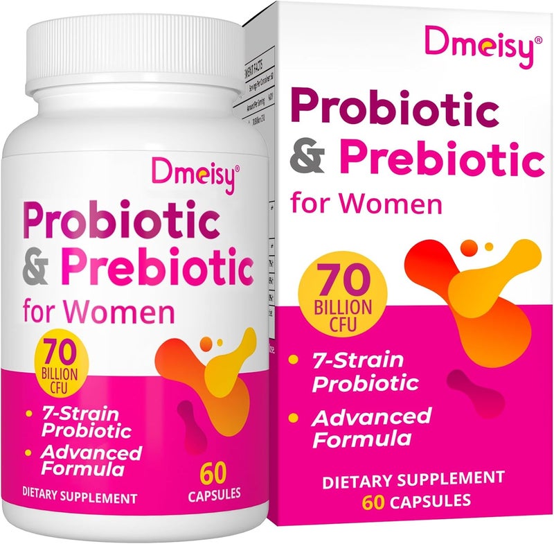 Dmeisy Vaginal Probiotics 70 Billion CFU Probiotics for Women 13in1 Womens Probiotic  Organic Prebiotics for Vaginal Urinary pH Balance Immune Gut  Digestive Bloating Health  2 Months Supply - Image 1