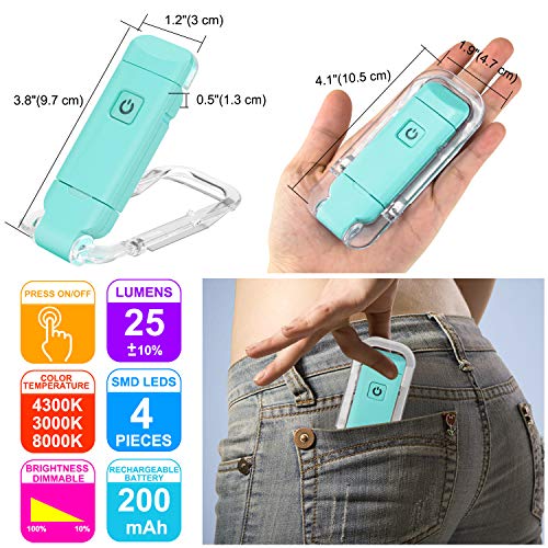 HONWELL Rechargeable Clip On LED Book Light, 3 Brightness Levels Dimmable Bookmark Light for Eye-Protection, Portable Reading Lamp for Bookworms, Travel (Blue) - Image 5