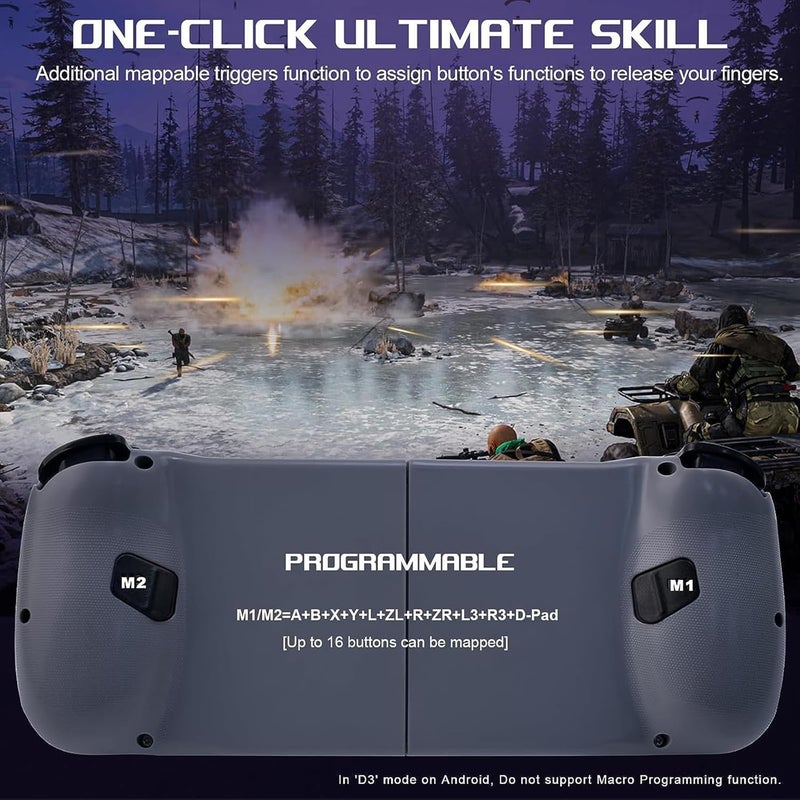 Megadream Mobile Game Controller Gamepad for iPhone iOS Android PC: Works with iPhone 14/13/12/11/X, iPad, Samsung Galaxy, TCL, Tablet, Apex Legends, Call of Duty - Directly Play (Grey) - Image 5