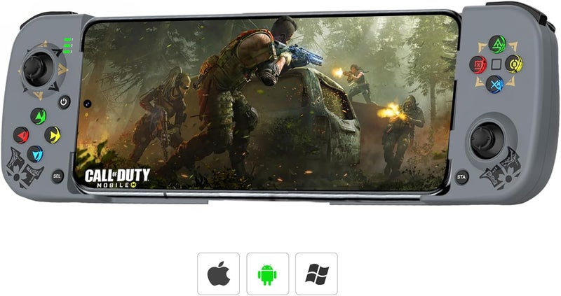 Megadream Mobile Game Controller Gamepad for iPhone iOS Android PC: Works with iPhone 14/13/12/11/X, iPad, Samsung Galaxy, TCL, Tablet, Apex Legends, Call of Duty - Directly Play (Grey) - Image 1