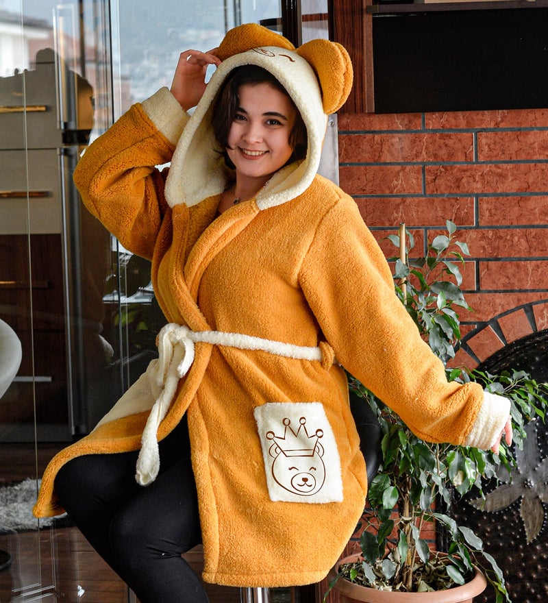 Peluşcu Dayı Plush Man Uncle Hooded Unisex Wellsoft Plush Dressing Gown, Bathrobe - Image 1