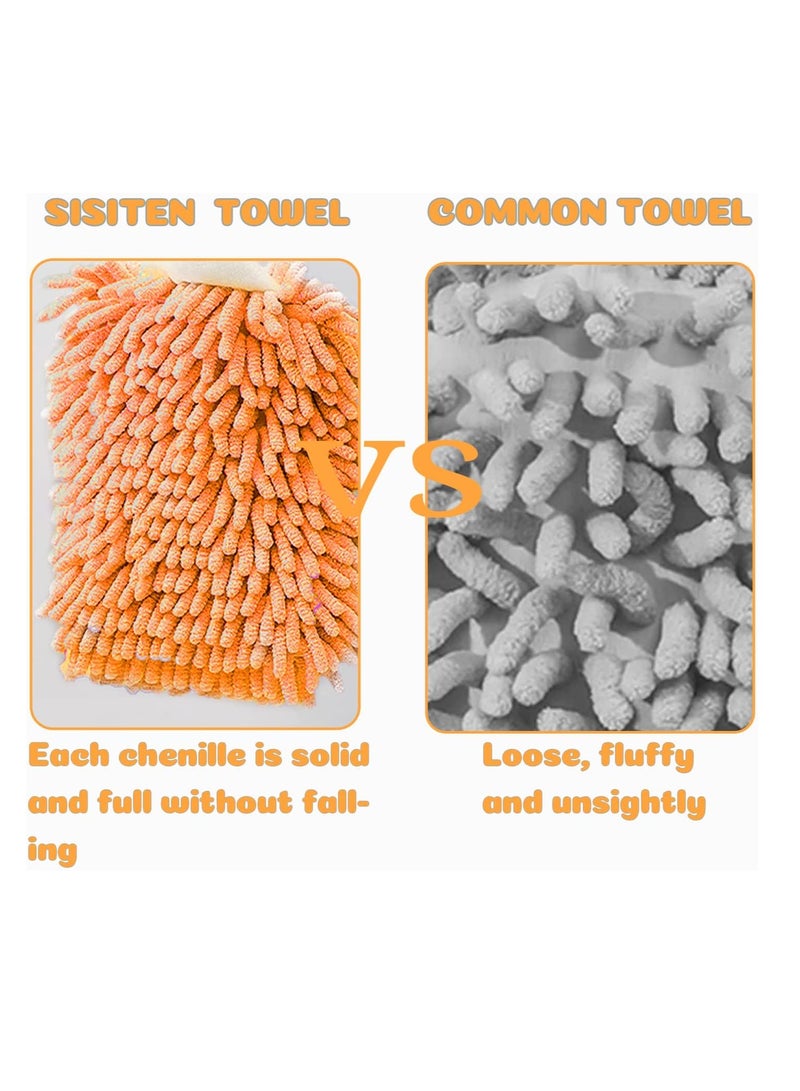 Cute Hedgehog Chenille Hand Towels, 2PCS Microfiber Plush Absorbent Kids Towels with on Loop for Bathroom and Kitchen - Image 5