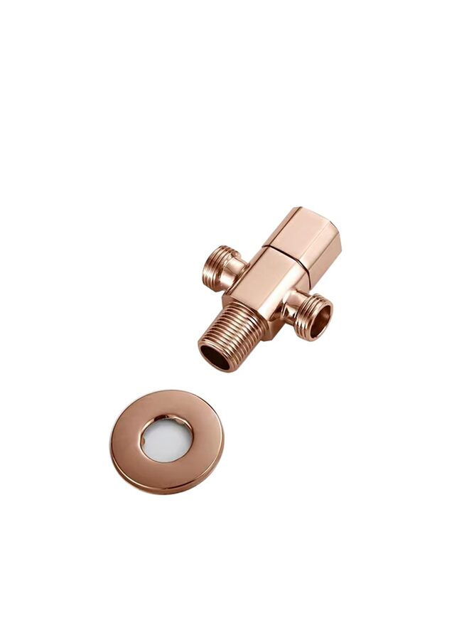 Angle Stop Valve Brass G1/2" Shut Off Valve Square Rose Gold Water Control Valve Faucet Valve For Bathroom Toilet Bidet Shower Triangle Valve, (Size : J-two) - Image 2