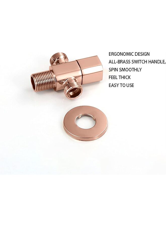 Angle Stop Valve Brass G1/2" Shut Off Valve Square Rose Gold Water Control Valve Faucet Valve For Bathroom Toilet Bidet Shower Triangle Valve, (Size : J-two) - Image 4