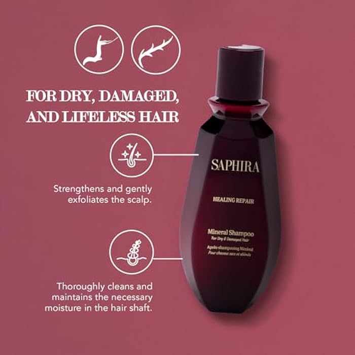 Saphira شامبو سافيرا للعناية بالشعر - خالي من الكبريتات والبارابين، مرطب، مُصلح ومُكثف لجميع أنواع الشعر - Image 2