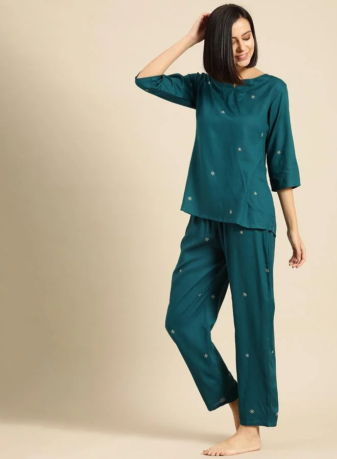 تايك تو طقم بيجاما من بنطال وبلوزة بأكمام 3/4