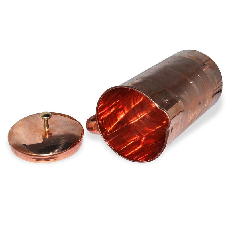 Vardhantcraft Copper Silver Touch 2 Jug Pitcher with Brass Nob Brown (1500ml) (2)  - Image 3