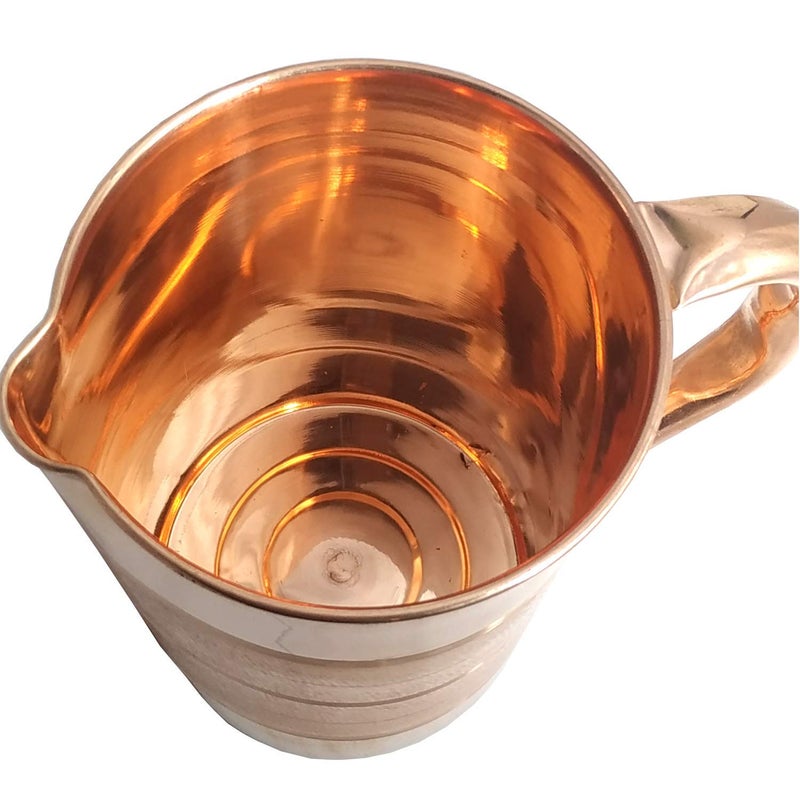 Vardhantcraft Copper Silver Touch 2 Jug Pitcher with Brass Nob Brown (1500ml) (2)  - Image 4