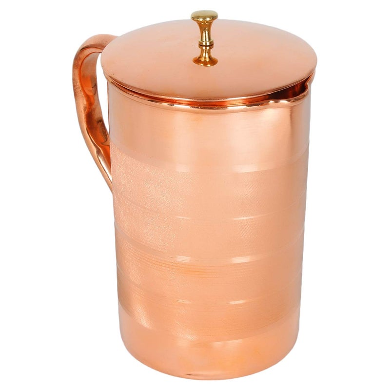 Vardhantcraft Copper Silver Touch 2 Jug Pitcher with Brass Nob Brown (1500ml) (2)  - Image 1
