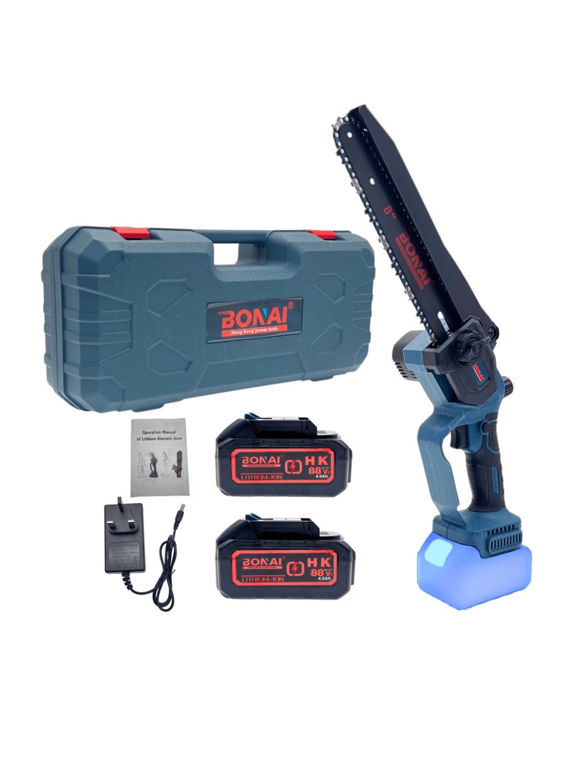 BONAI BONAI 8" Cordless Mini Chainsaw with 88VF Battery, Electric Portable Wood Cutter, One-Handed Tree Saw with Safety Lock & Tool-Free Chain, for Tree Trimming, Gardening & Firewood  - Image 1