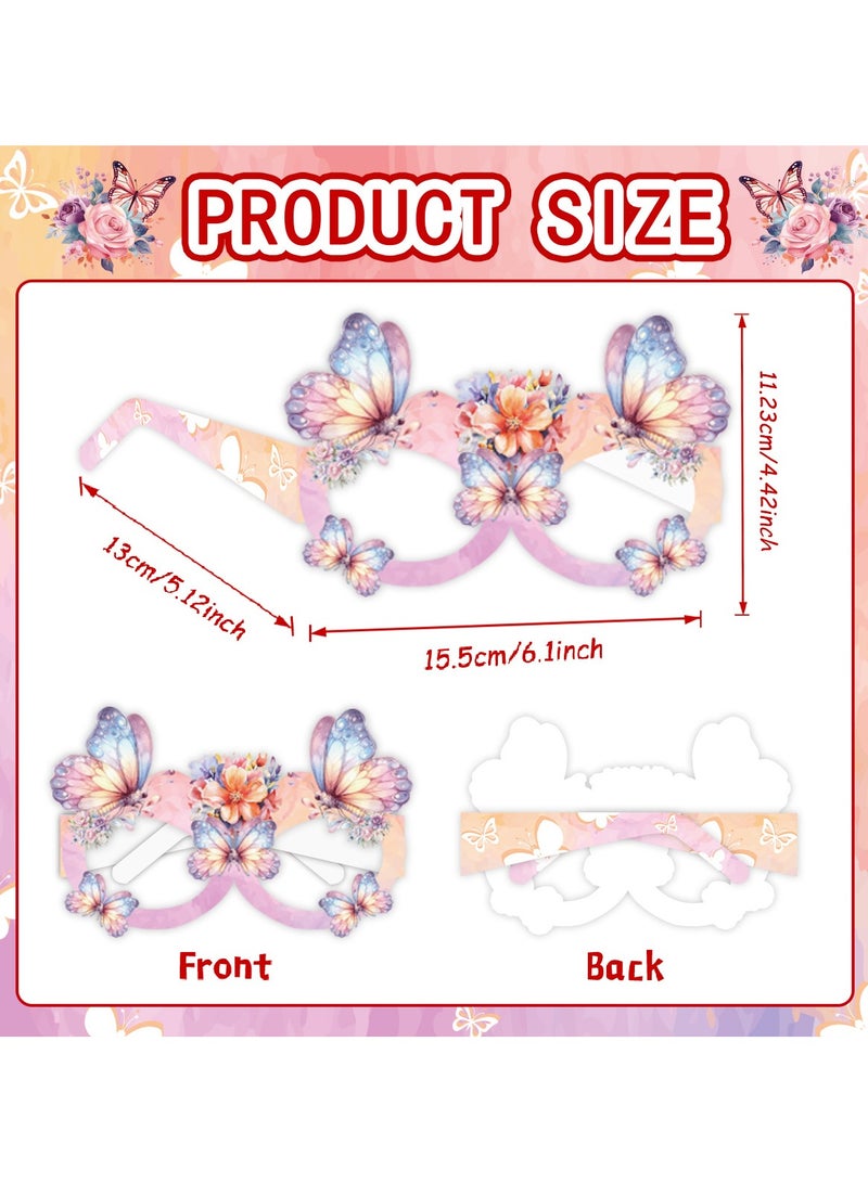 8 Pcs Rainbow Butterfly Paper Glasses - Garden Party Accessories for Kids Birthday Party Decoration Party Supplies - Image 2
