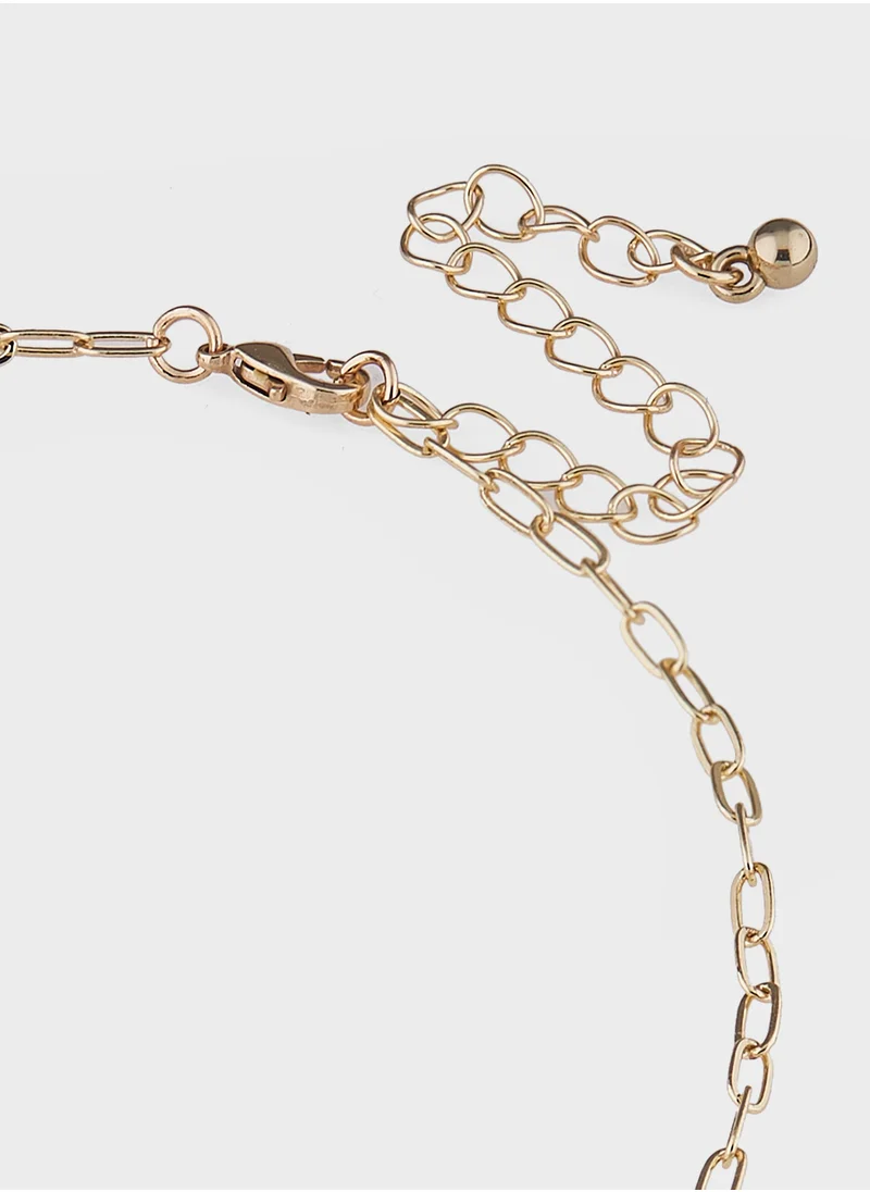 Ginger Hamsa Evil Eye Charm Necklace