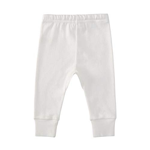 Owlivia Organic Cotton Baby Boy Girl 3-Pack Wiggle Pants Jogging Pants (3pack Off-White, 0-3Months) - Image 3