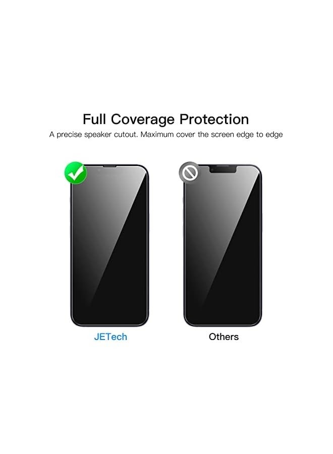 JETech Full Coverage Screen Protector for iPhone 14 6.1-Inch, 9H Tempered Glass Film Case-Friendly, HD Clear, 3-Pack - Image 2