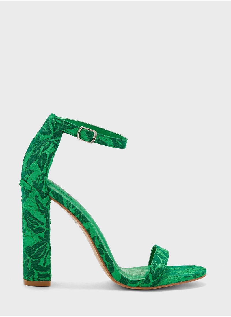 Ginger - Printed Block Heeled Sandals - Image 1