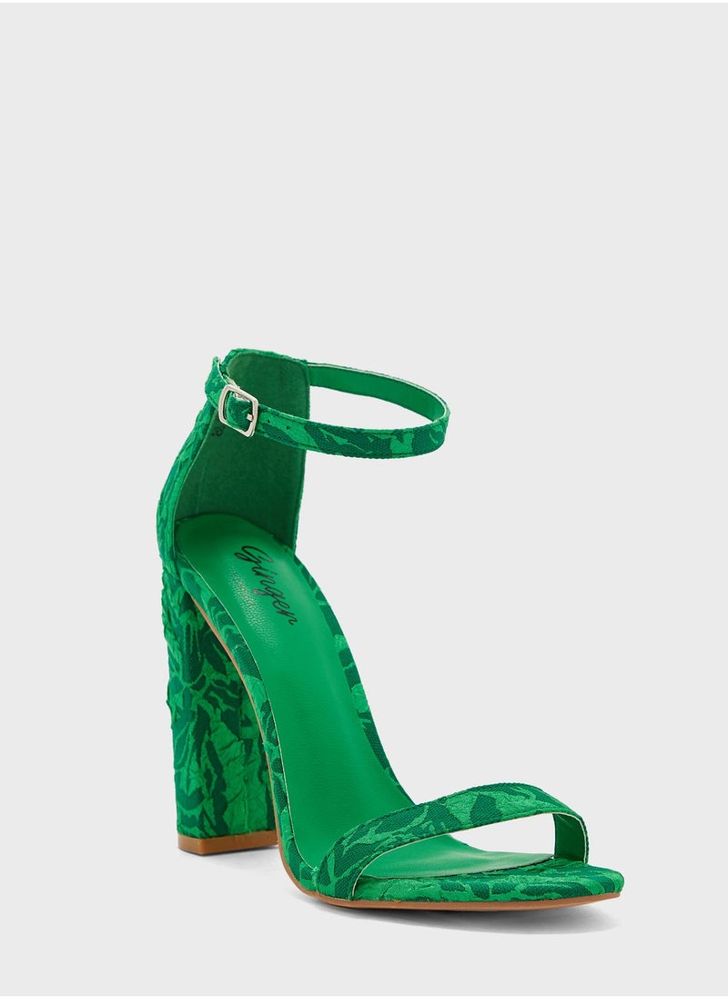 Ginger - Printed Block Heeled Sandals - Image 1