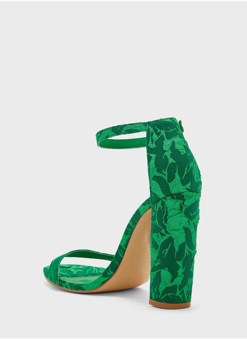 Ginger - Printed Block Heeled Sandals - Image 1